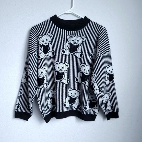 Adele Knitwear Vintage 80s teddy bear sweater - Picture 1 of 1